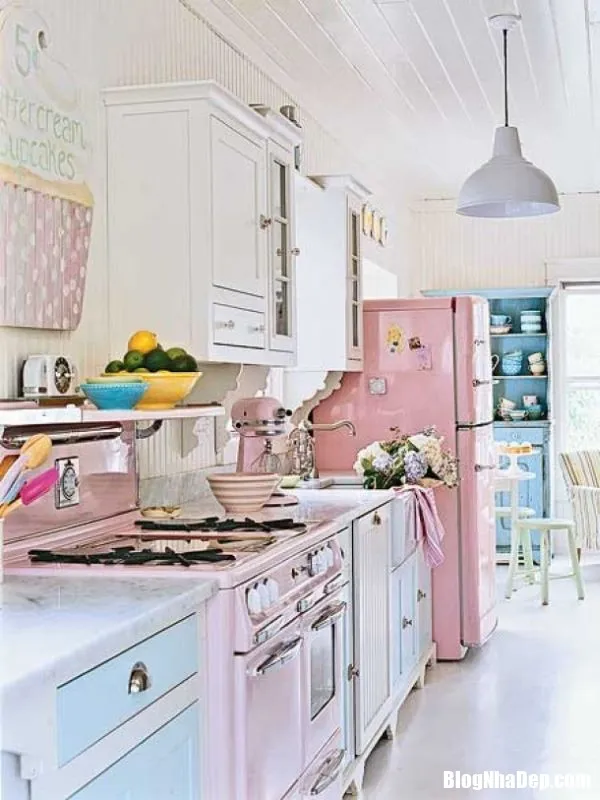 Căn bếp đẹp dịu dàng với sắc màu pastel