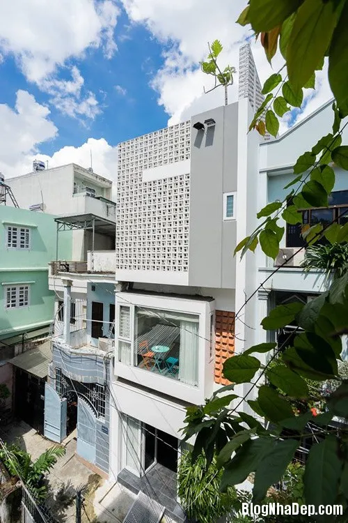 Ngôi nhà ống 4 tầng nổi bật với góc xanh thoáng đãng trong con hẻm nhỏ Sài Gòn