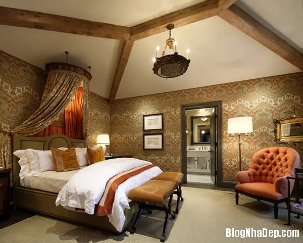 rang trí phòng ngủ mộc mạc theo phong cách Tuscan